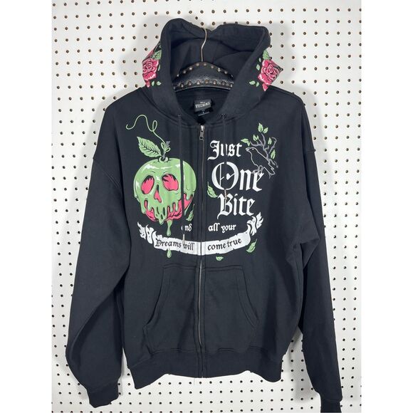 Disney Snow White and the seven dwarfs poison apple zip up hoodie size S - Picture 1 of 7